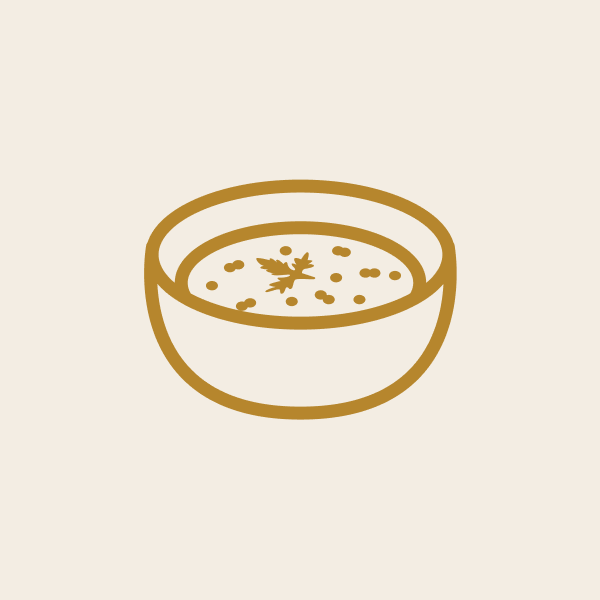 Icon of dal in a bowl on a beige background