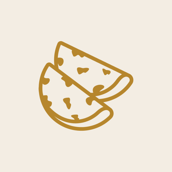 Icon of rotis or chappatis (flat bread) on a beige background
