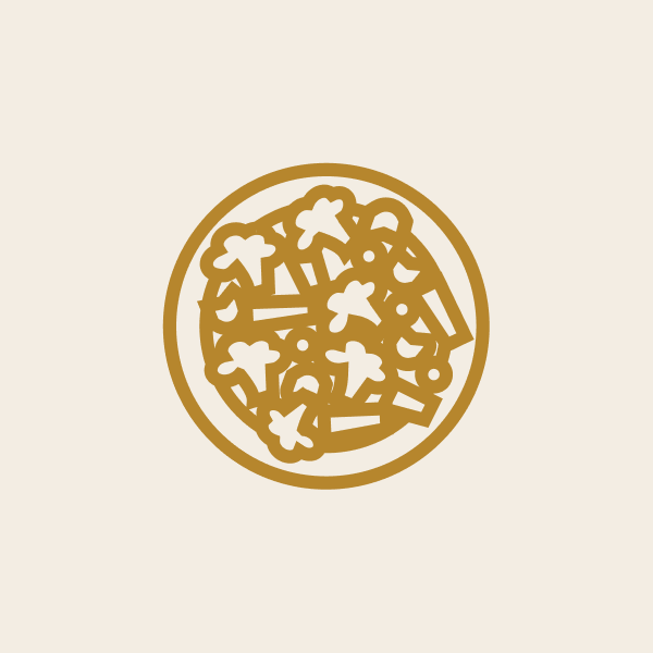 Icon of veggies called sabji in a plate on a beige background 